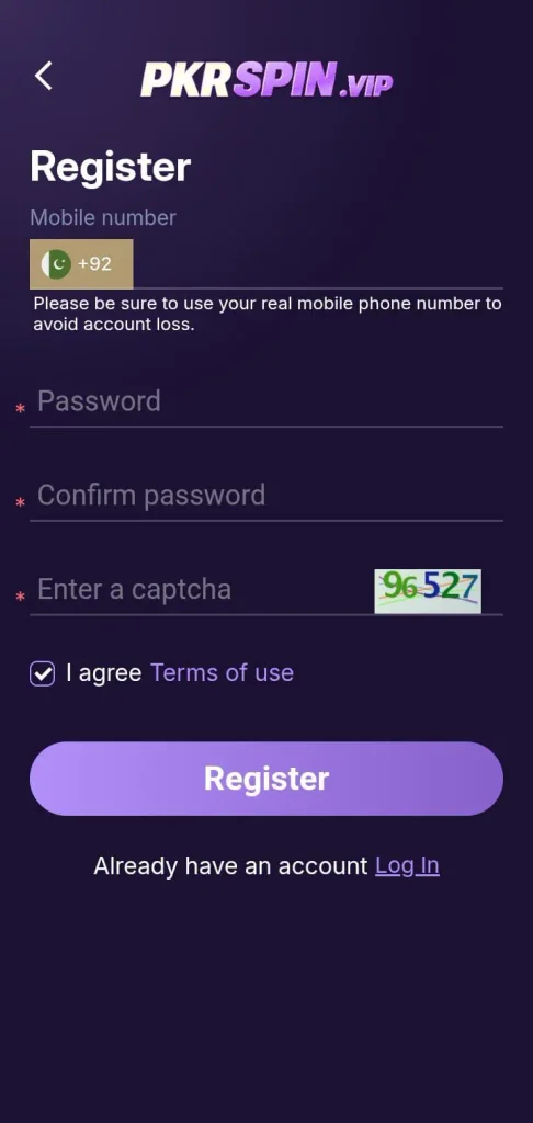 PKRSpin Game Register